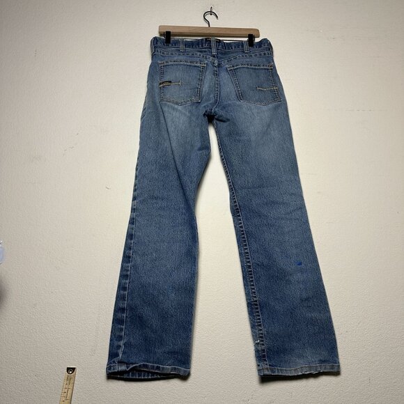 Ariat Rebar M4 Lowrise Boot Distressed Paint Western Denim Jean Pant Men 33/32 - Picture 3 of 16